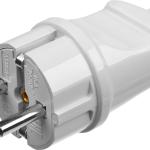 Вилка электрическая прямая с заземлением белая (16 А; 220В) STAYER 55160-W